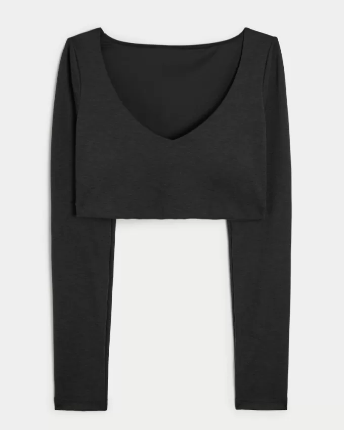 Gilly Hicks Active Recharge Ultra-Crop Plunge Top,Gilly Hicks Active Recharge Ultra-Crop Plunge Top