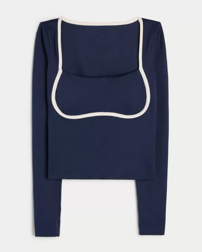 Gilly Hicks Active Recharge Under-Bust Long-Sleeve Top,Gilly Hicks Active Recharge Under-Bust Long-Sleeve Top