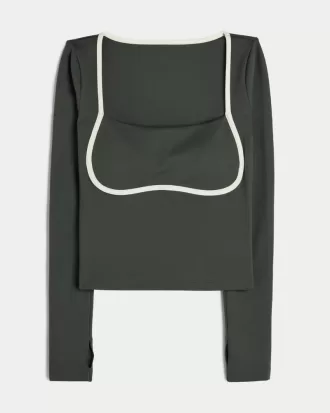 Gilly Hicks Active Recharge Under-Bust Long-Sleeve Top,Gilly Hicks Active Recharge Under-Bust Long-Sleeve Top