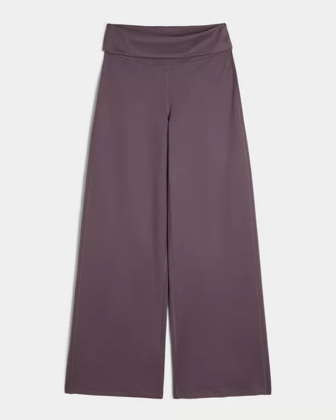 Gilly Hicks Active Recharge Wide-Leg Foldover Waist Pants,Gilly Hicks Active Recharge Wide-Leg Foldover Waist Pants