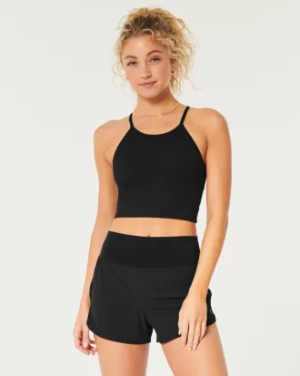 Gilly Hicks Active Ribbed Seamless Fabric High-Neck Tank,Gilly Hicks Active Ribbed Seamless Fabric High-Neck Tank