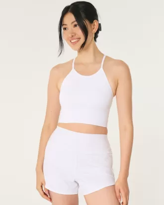 Gilly Hicks Active Ribbed Seamless Fabric High-Neck Tank,Gilly Hicks Active Ribbed Seamless Fabric High-Neck Tank