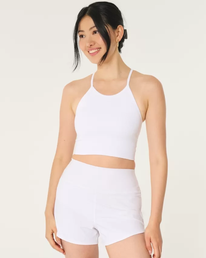 Gilly Hicks Active Ribbed Seamless Fabric High-Neck Tank,Gilly Hicks Active Ribbed Seamless Fabric High-Neck Tank