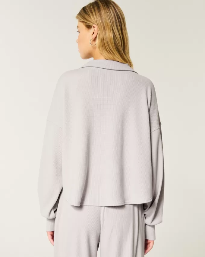 Gilly Hicks Cozy Waffle Quarter-Zip Top,Gilly Hicks Cozy Waffle Quarter-Zip Top Gilly Hicks Cozy Waffle Quarter-Zip Top,Gilly Hicks Cozy Waffle Quarter-Zip Top