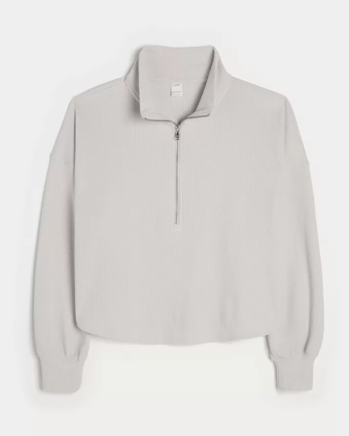Gilly Hicks Cozy Waffle Quarter-Zip Top,Gilly Hicks Cozy Waffle Quarter-Zip Top Gilly Hicks Cozy Waffle Quarter-Zip Top,Gilly Hicks Cozy Waffle Quarter-Zip Top