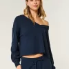 Gilly Hicks Off-the-Shoulder V-Neck Waffle Top,Gilly Hicks Off-the-Shoulder V-Neck Waffle Top