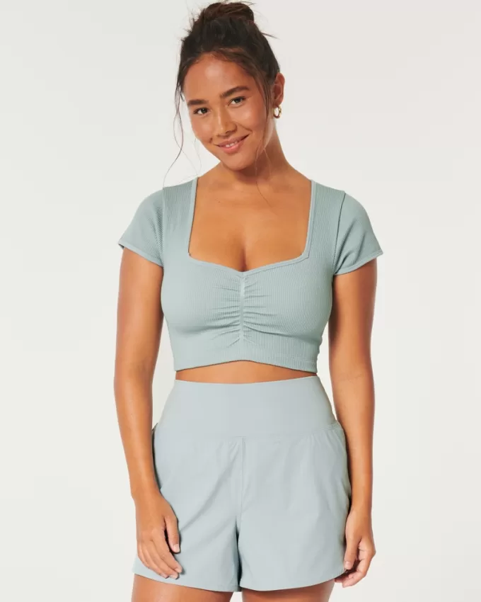 Gilly Hicks Ribbed Seamless Fabric Scoop Top,Gilly Hicks Ribbed Seamless Fabric Scoop Top