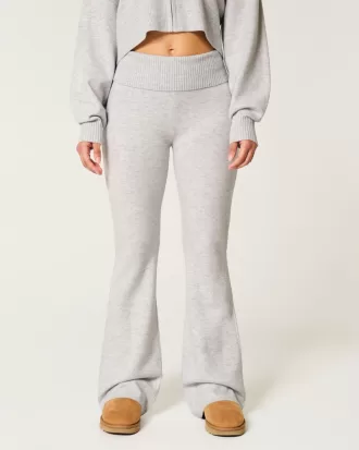 Gilly Hicks Sweater-Knit Foldover Waist Flare Pants,Gilly Hicks Sweater-Knit Foldover Waist Flare Pants