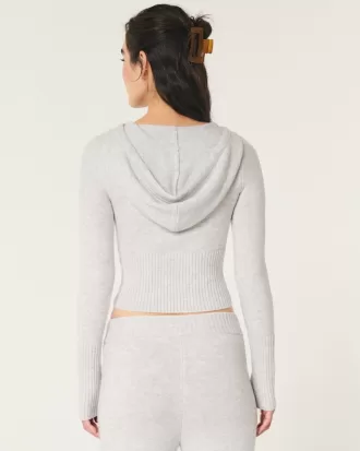 Gilly Hicks Sweater-Knit Zip-Up Hoodie,Gilly Hicks Sweater-Knit Zip-Up Hoodie