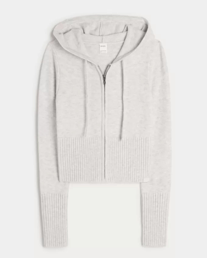 Gilly Hicks Sweater-Knit Zip-Up Hoodie,Gilly Hicks Sweater-Knit Zip-Up Hoodie