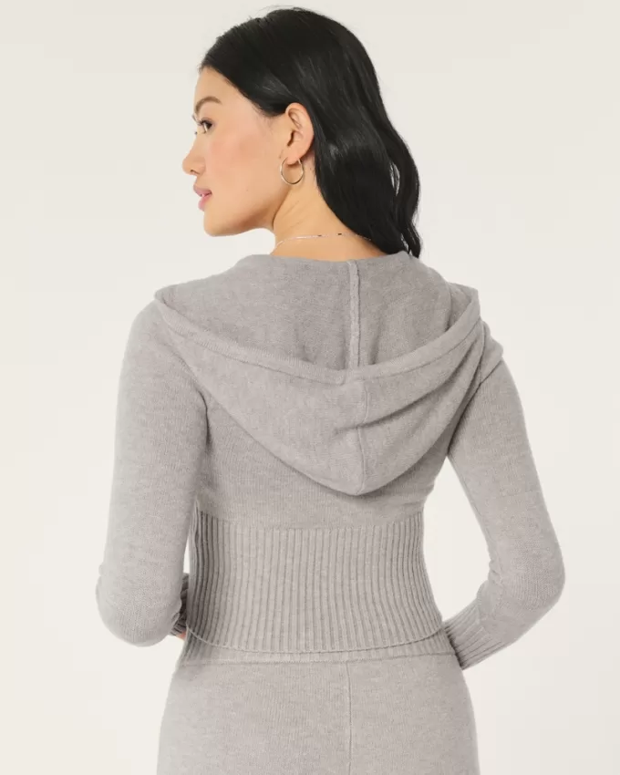 Gilly Hicks Sweater-Knit Zip-Up Hoodie,Gilly Hicks Sweater-Knit Zip-Up Hoodie