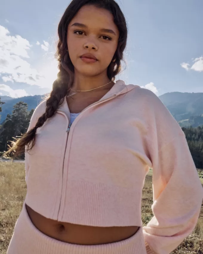 Gilly Hicks Sweater-Knit Zip-Up Hoodie,Gilly Hicks Sweater-Knit Zip-Up Hoodie