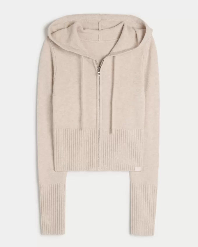 Gilly Hicks Sweater-Knit Zip-Up Hoodie,Gilly Hicks Sweater-Knit Zip-Up Hoodie