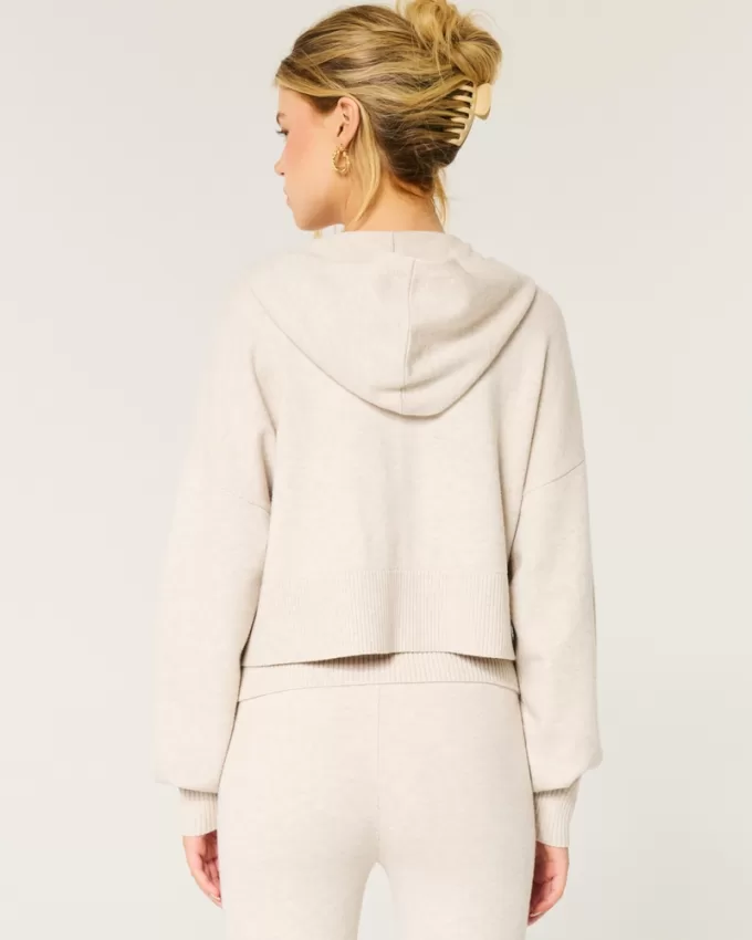 Gilly Hicks Sweater-Knit Zip-Up Hoodie,Gilly Hicks Sweater-Knit Zip-Up Hoodie