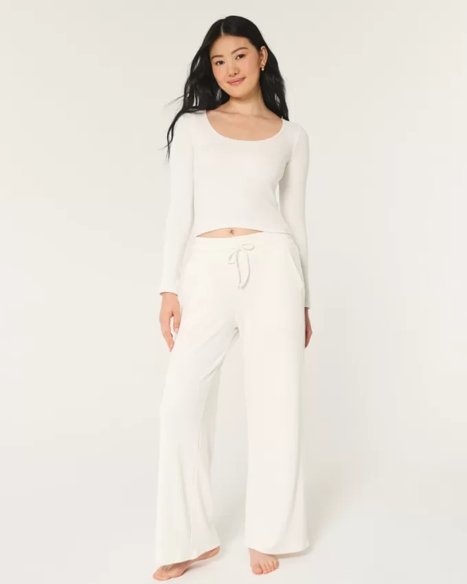 Gilly Hicks Waffle Wide-Neck Top,Gilly Hicks Waffle Wide-Neck Top