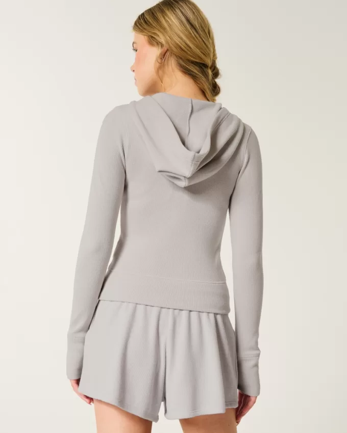 Gilly Hicks Waffle Zip-Up Hoodie,Gilly Hicks Waffle Zip-Up Hoodie