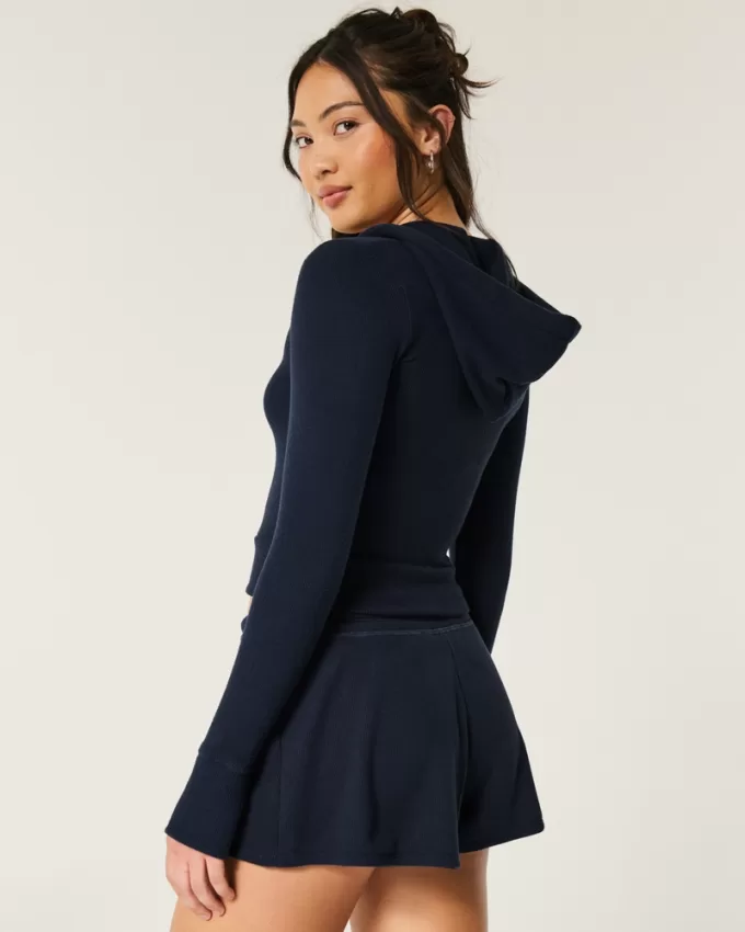 Gilly Hicks Waffle Zip-Up Hoodie,Gilly Hicks Waffle Zip-Up Hoodie