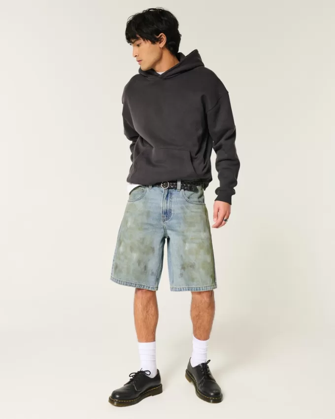 Greased Baggy Jean Shorts,Greased Baggy Jean Shorts