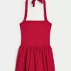 Halter Mini Bubble Skort Dress,Halter Mini Bubble Skort Dress