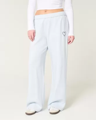 Heart Graphic Wide-Leg Sweatpants,Heart Graphic Wide-Leg Sweatpants Heart Graphic Wide-Leg Sweatpants,Heart Graphic Wide-Leg Sweatpants