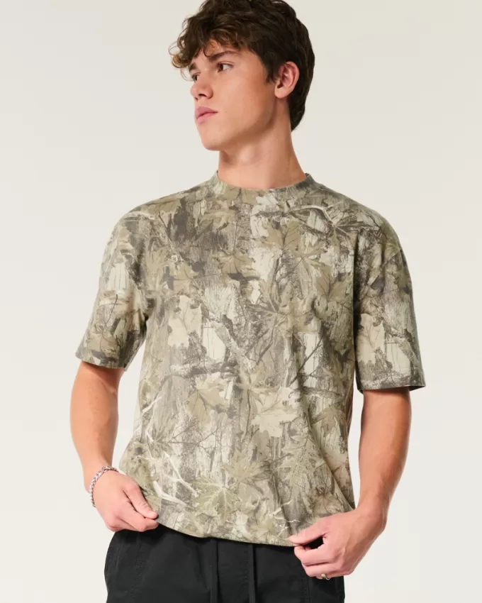 Heavyweight Boxy Camo Pattern T-Shirt,Heavyweight Boxy Camo Pattern T-Shirt Heavyweight Boxy Camo Pattern T-Shirt,Heavyweight Boxy Camo Pattern T-Shirt