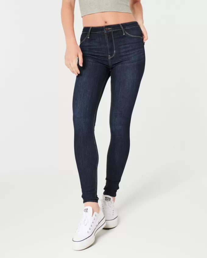 High-Rise Dark Wash Jean Leggings,High-Rise Dark Wash Jean Leggings