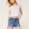 High-Rise Medium Wash Denim Shortie Shorts,High-Rise Medium Wash Denim Shortie Shorts High-Rise Medium Wash Denim Shortie Shorts,High-Rise Medium Wash Denim Shortie Shorts