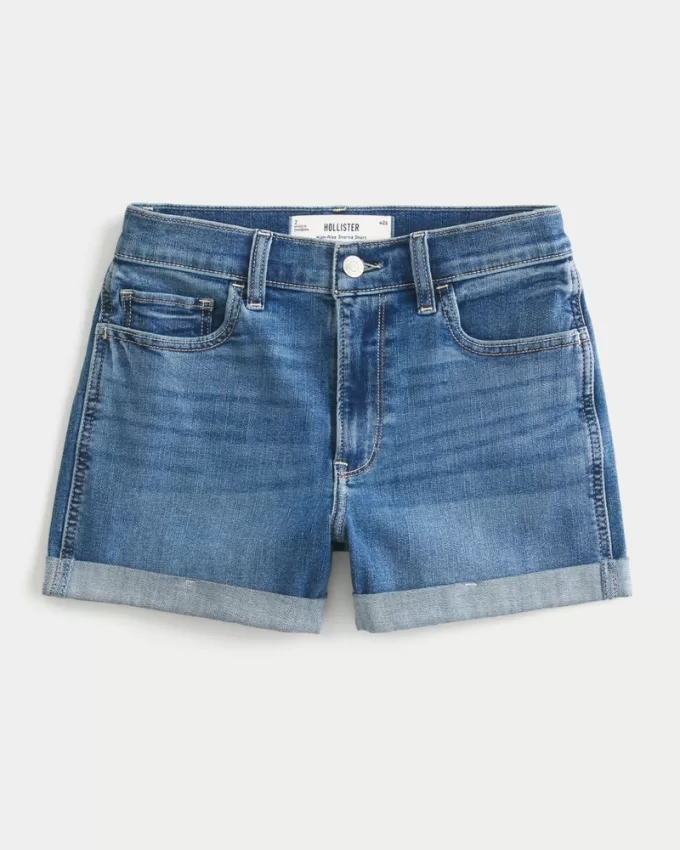 High-Rise Medium Wash Denim Shortie Shorts,High-Rise Medium Wash Denim Shortie Shorts High-Rise Medium Wash Denim Shortie Shorts,High-Rise Medium Wash Denim Shortie Shorts