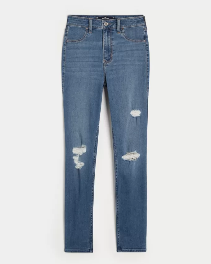 High-Rise Ripped Medium Wash Jean Leggings,High-Rise Ripped Medium Wash Jean Leggings High-Rise Ripped Medium Wash Jean Leggings,High-Rise Ripped Medium Wash Jean Leggings
