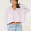 Hollister Comfy Cloud Boxy Notch-Neck Sweater,Hollister Comfy Cloud Boxy Notch-Neck Sweater