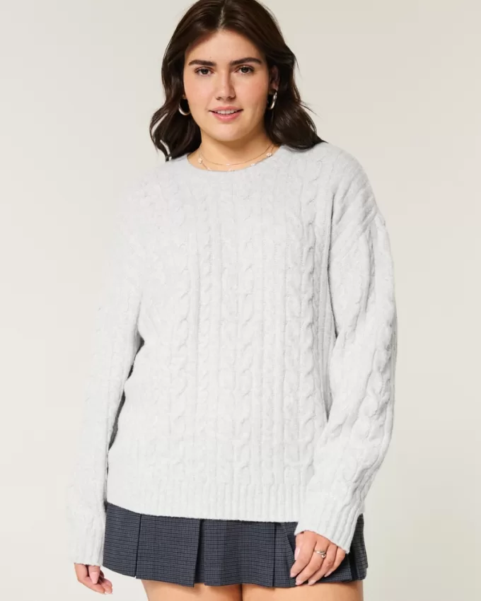 Hollister Comfy Cloud Cable-Knit Crew Sweater,Hollister Comfy Cloud Cable-Knit Crew Sweater