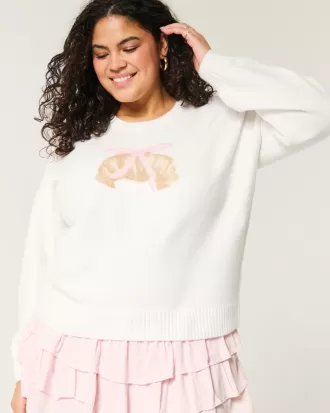 Hollister Comfy Cloud Croissant Graphic Crew Sweater,Hollister Comfy Cloud Croissant Graphic Crew Sweater