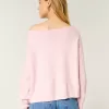 Hollister Comfy Cloud Easy Off-the-Shoulder Bow Graphic Sweater,Hollister Comfy Cloud Easy Off-the-Shoulder Bow Graphic Sweater