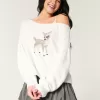 Hollister Comfy Cloud Easy Off-the-Shoulder Deer Graphic Sweater,Hollister Comfy Cloud Easy Off-the-Shoulder Deer Graphic Sweater