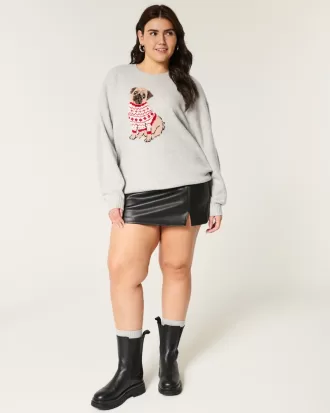 Hollister Comfy Cloud Puppy Graphic Crew Sweater,Hollister Comfy Cloud Puppy Graphic Crew Sweater