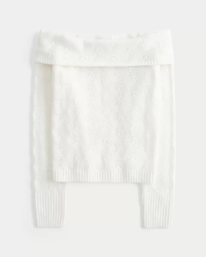 Hollister Comfy Cloud Stitchy Off-the-Shoulder Sweater,Hollister Comfy Cloud Stitchy Off-the-Shoulder Sweater