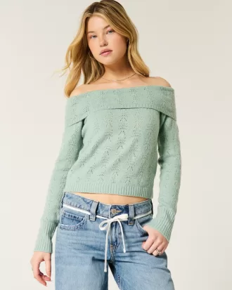 Hollister Comfy Cloud Stitchy Off-the-Shoulder Sweater,Hollister Comfy Cloud Stitchy Off-the-Shoulder Sweater