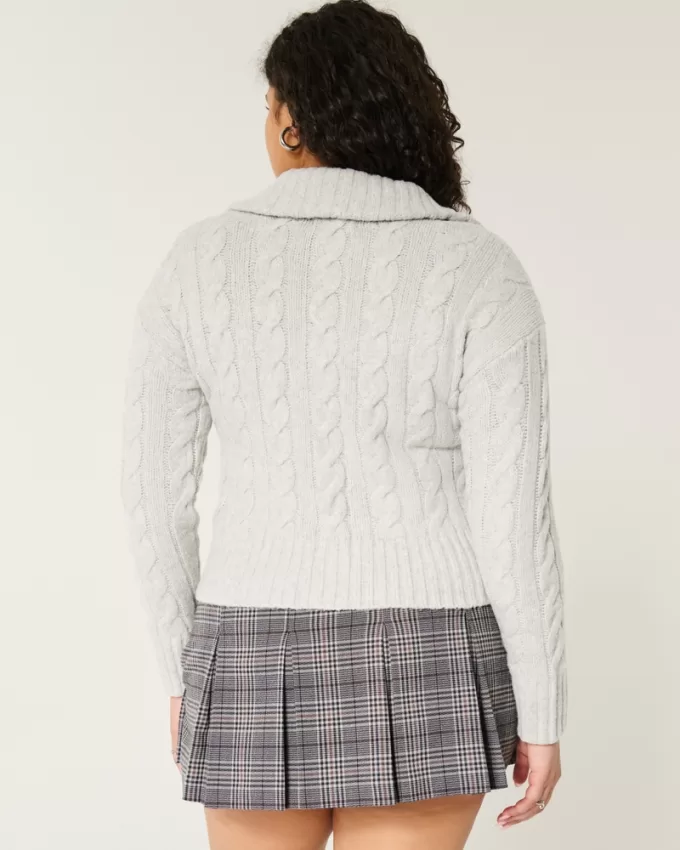 Hollister Comfy Cloud Zip-Up Cable-Knit Sweater,Hollister Comfy Cloud Zip-Up Cable-Knit Sweater Hollister Comfy Cloud Zip-Up Cable-Knit Sweater,Hollister Comfy Cloud Zip-Up Cable-Knit Sweater