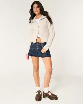 Hollister Comfy Cloud Zip-Up Cable-Knit Sweater,Hollister Comfy Cloud Zip-Up Cable-Knit Sweater