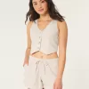 Hollister Ella Linen-Blend Pull-On Shorts,Hollister Ella Linen-Blend Pull-On Shorts