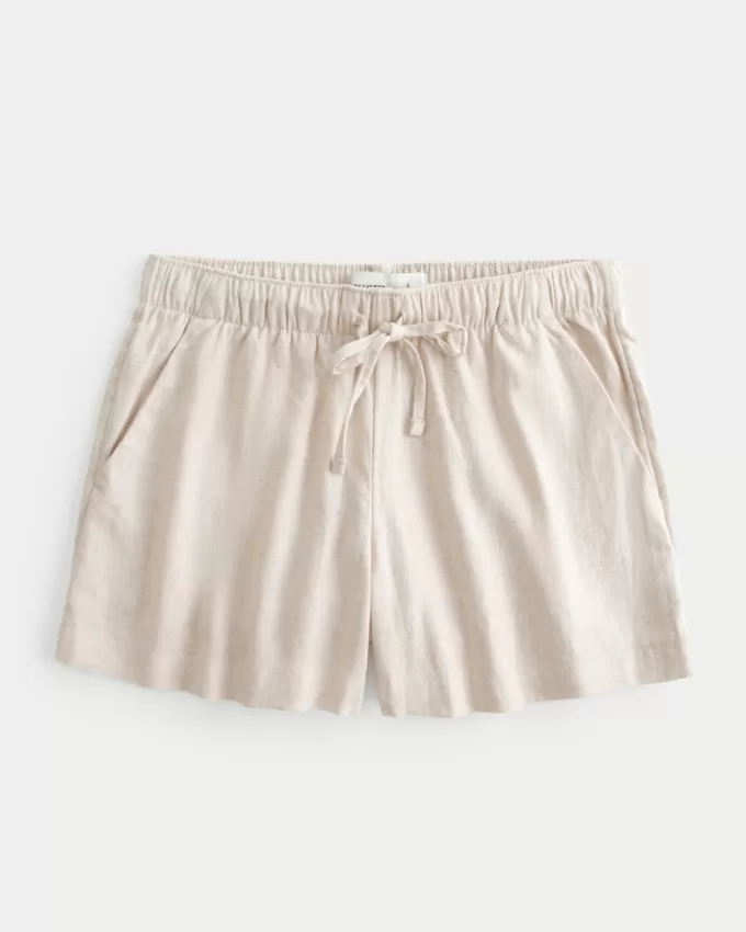 Hollister Ella Linen-Blend Pull-On Shorts,Hollister Ella Linen-Blend Pull-On Shorts