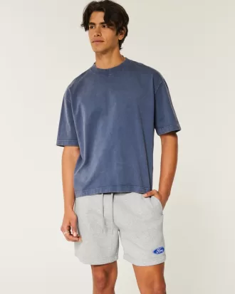 Hollister Feel Good Fleece Mid-Thigh Ford Graphic Shorts,Hollister Feel Good Fleece Mid-Thigh Ford Graphic Shorts