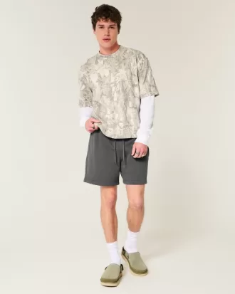 Hollister Feel Good Fleece Mid-Thigh Loose Shorts,Hollister Feel Good Fleece Mid-Thigh Loose Shorts