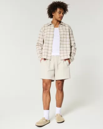 Hollister Feel Good Fleece Mid-Thigh Loose Shorts,Hollister Feel Good Fleece Mid-Thigh Loose Shorts