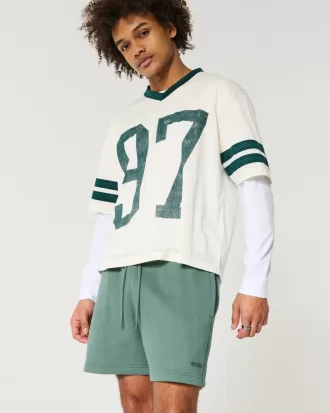 Hollister Feel Good Fleece Mid-Thigh Loose Shorts,Hollister Feel Good Fleece Mid-Thigh Loose Shorts