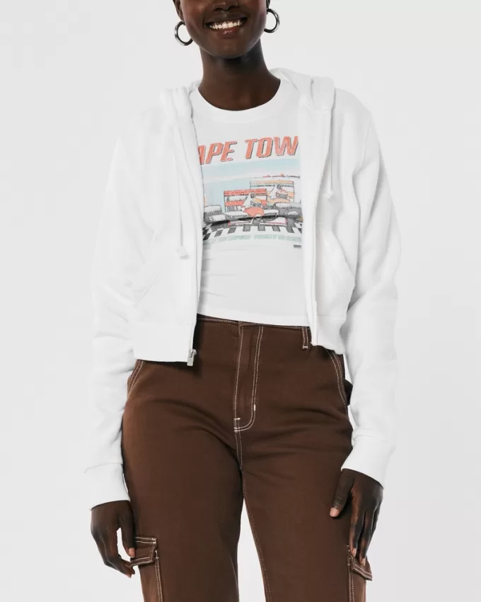 Hollister Feel Good Fleece Mini Zip-Up Hoodie,Hollister Feel Good Fleece Mini Zip-Up Hoodie