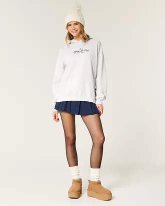 Hollister Feel Good Fleece Ski New York Graphic Oversized Hoodie,Hollister Feel Good Fleece Ski New York Graphic Oversized Hoodie
