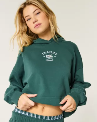 Hollister Feel Good Fleece Telluride Colorado Graphic Oversized Hoodie,Hollister Feel Good Fleece Telluride Colorado Graphic Oversized Hoodie