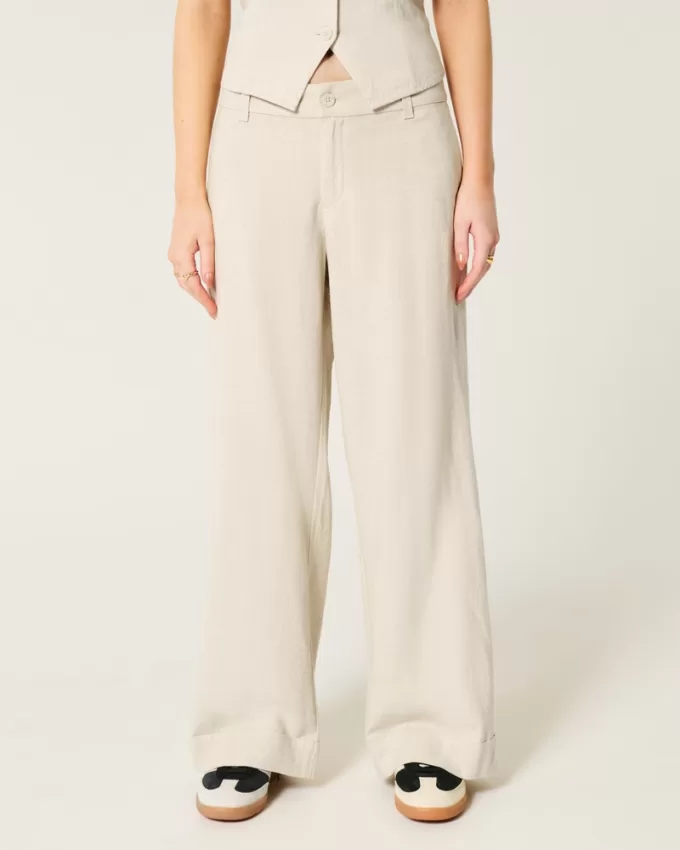 Hollister Livvy Low-Rise Wide-Leg Pants,Hollister Livvy Low-Rise Wide-Leg Pants