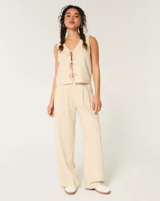 Hollister Livvy Ultra High-Rise Linen-Blend Wide-Leg Pants,Hollister Livvy Ultra High-Rise Linen-Blend Wide-Leg Pants